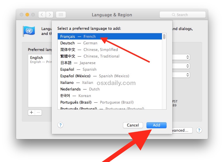 set shortcut for language settings on mac